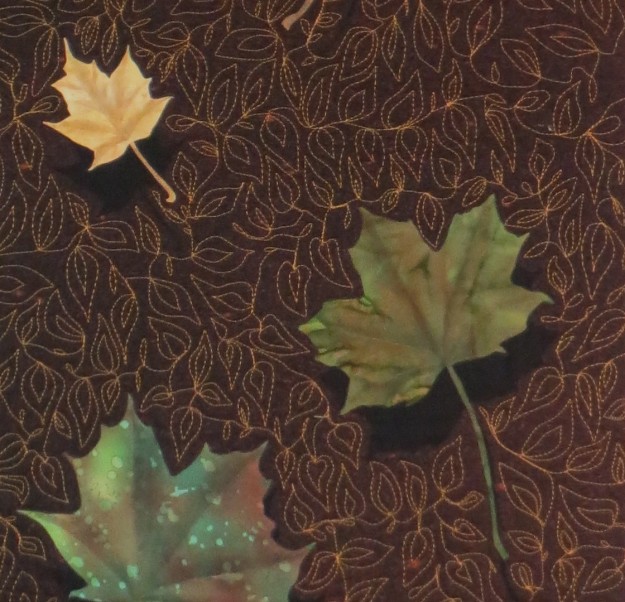 Leaf shadow quilt detail