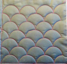 Completed clamshell quilting